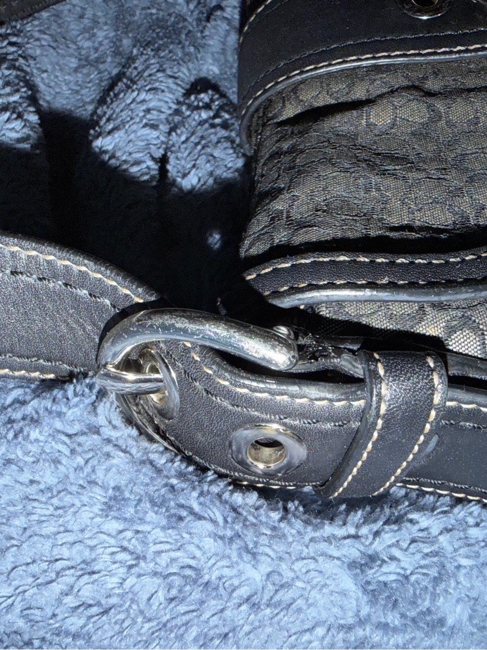 COACH Black Jacquard Canvas SoHo Flap Shoulder Bag (REAL VINTAGE Y2K) - Picture 7 of 9